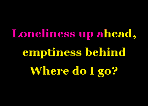 Loneliness up ahead,

emptiness behind
Where do I go?