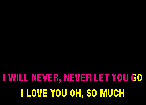 I WILL NEVER, NEVER LET YOU GO
I LOVE YOU 0H, SO MUCH