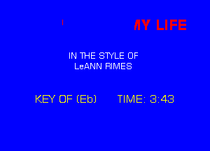 IN THE STYLE OF
LcANN RIMES

KEY OF (Eb) TIME (3'43