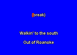 (break)

Walkin' to the south

Out of Roanoke