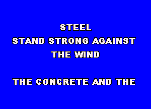 STEEL
STAND STRONG AGAINST
THE WIND

THE CONCRETE AND THE