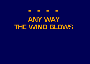 ANY WAY
THE WIND BLOWS
