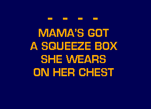 MAMA'S GOT
A SGUEEZE BOX

SHE WEARS
ON HER CHEST