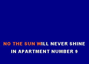 N0 THE SUN WILL NEVER SHINE
IN APARTMENT NUMBER 9
