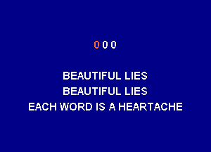 000

BEAUTIFUL LIES

BEAUTIFUL LIES
EACH WORD IS A HEARTACHE