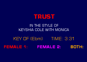 IN THE STYLE OF
KEYSHIA COLE WITH MONICA

KEY OF (Ebml TlMEi 331
BDTHz