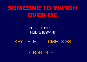 IN THE STYLE OF
HUD STEWART

KEY OF (E) TIME 338

4 BAR INTRO
