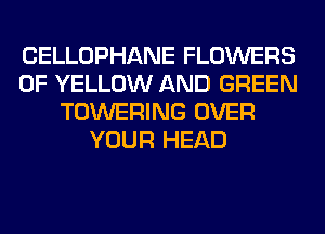 CELLOPHANE FLOWERS
0F YELLOW AND GREEN
TOWERING OVER
YOUR HEAD