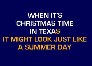 WHEN ITS
CHRISTMAS TIME
IN TEXAS
IT MIGHT LOOK JUST LIKE
A SUMMER DAY
