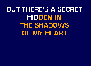 BUT THERE'S A SECRET
HIDDEN IN
THE SHADOWS
OF MY HEART