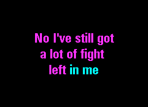 No I've still got

a lot of fight
left in me