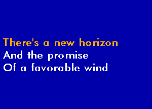 There's a new horizon

And the promise
Of a favorable wind