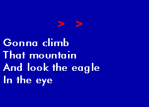 Gonna climb

That mountain
And look the eagle
In the eye
