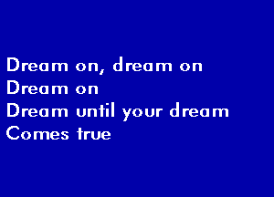 Dream on, dream on
Dream on

Dream until your dream
Comes true