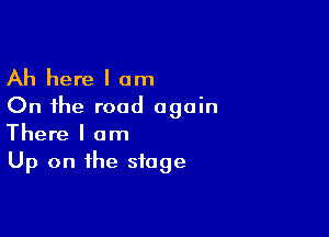 Ah here I am
On the road again

There I am
Up on the stage