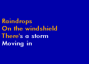 Raindrops

On the windshield

There's a storm
Moving in