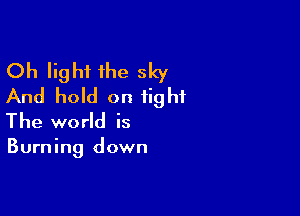 Oh light the sky
And hold on tight

The world is

Burning down