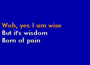 Woh, yes I am wise

But it's wisdom
Born of pain