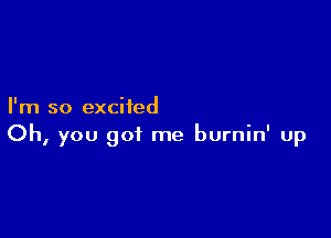 I'm so excited

Oh, you got me burnin' up