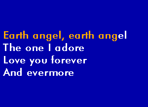 Earth angel, earth angel
The one I adore

Love you forever
And evermore