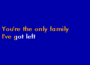 You're the only fa mily

I've got left