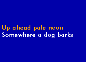 Up ahead pole neon

Somewhere a dog barks