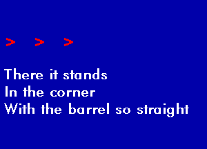 There it stands
In the corner
With the barrel so straight