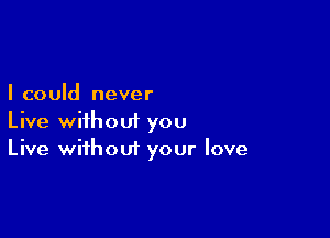 I could never

Live without you
Live without your love