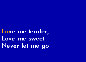 Love me tender,
Love me sweet
Never let me go