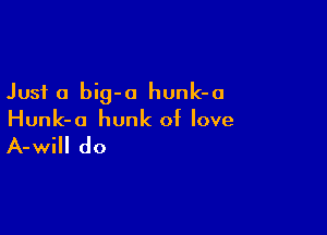 Just a big-a hunk-o

Hunk-a hunk of love

A-will do