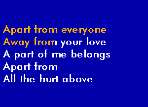 Apart from everyone
Away from your love

A purl of me belongs

Apart from
All the hurt above