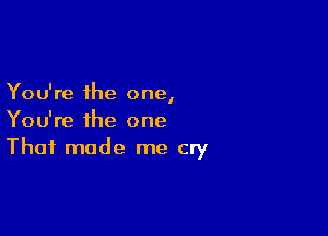 You're the one
I

You're the one
That made me cry