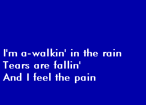 I'm a-walkin' in the rain
Tears ore follin'
And I feel the pain