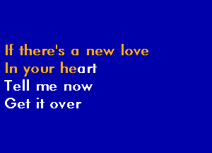 If there's a new love
In your heart

Tell me now
Get it over