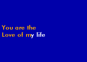 You are the

Love of my life