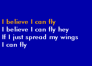 I believe I can fly
I believe I can fly hey

II I just spread my wings
I can fly