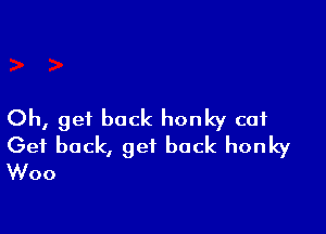 Oh, get back honky cat

Get back, get back honky
Woo