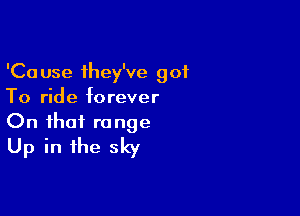 'Cause they've 901
To ride forever

On that range
Up in the sky