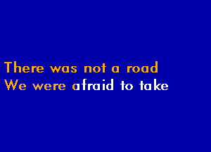 There was not a road

We were afraid to fake