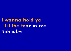 I wanna hold ya

xTil the fear in me

Subsides