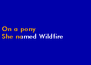 On a pony

She no med Wildfire