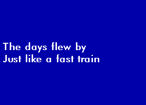 The days flew by

Just like a fast train