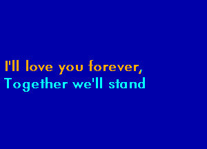 I'll love you forever,

Together we'll sio nd