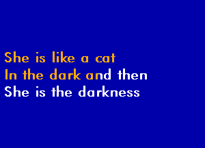 She is like a cat

In the dark and then
She is the darkness