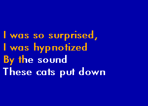 I was so surprised,
I was hypnotized

By the sound
These cats put down