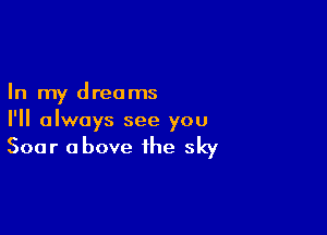 In my dreams

I'll always see you

Soar above the sky