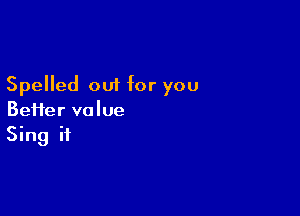 Spelled out for you

Beifer value
Sing if