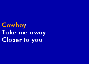 Cowboy

Take me away
Closer to you