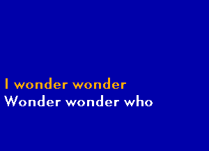I wonder wonder
Wonder wonder who