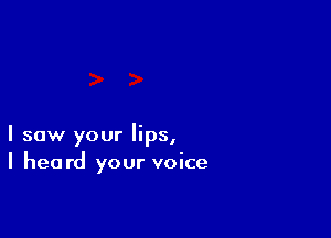 I saw your lips,
I heard your voice